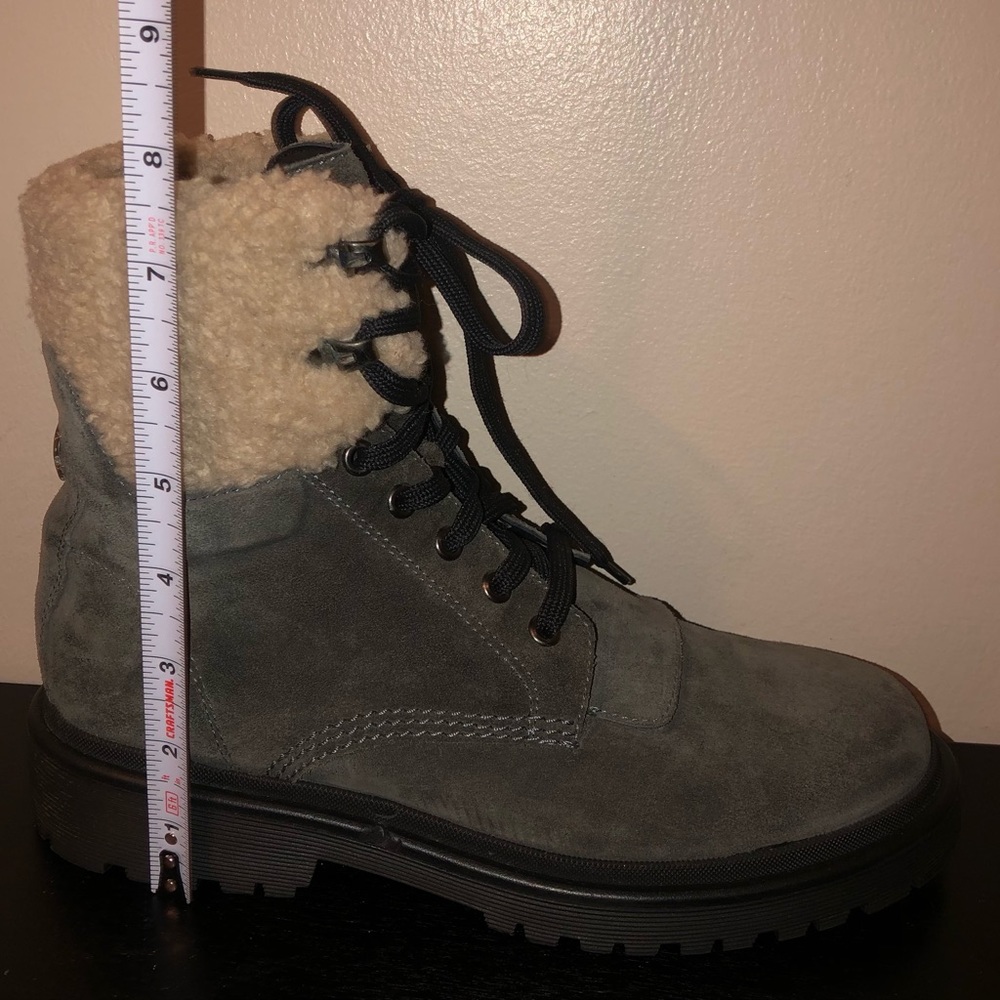 Moncler Authentic Gray Suede Patty Military Ankle Boots,Size-38 - Picture 11 of 16